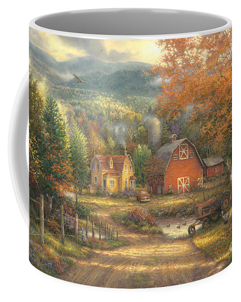 Inspirational Picture Coffee Mug featuring the painting Country Roads Take Me Home by Chuck Pinson