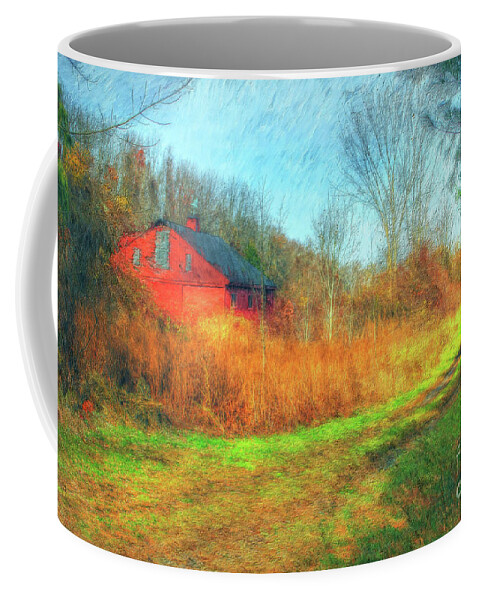 Barn Coffee Mug featuring the painting Country Roads by Tina LeCour