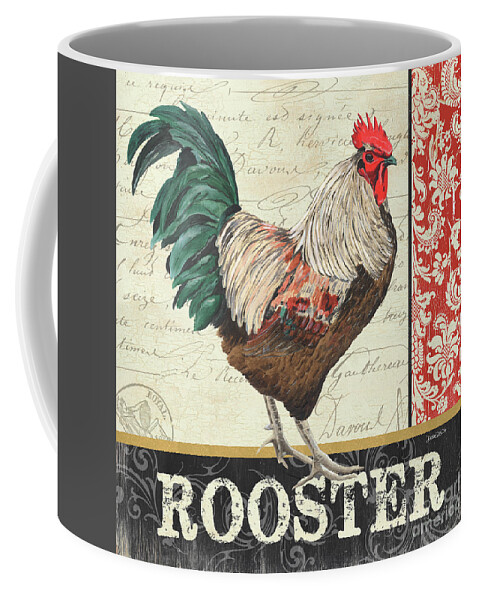 Chicken Coffee Mug featuring the painting Country Rooster 1 by Debbie DeWitt