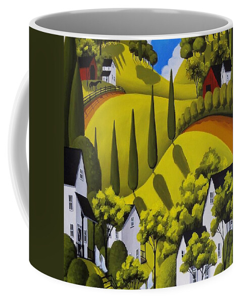 Farm Coffee Mug featuring the painting Country Wash - countryside landscape by Debbie Criswell