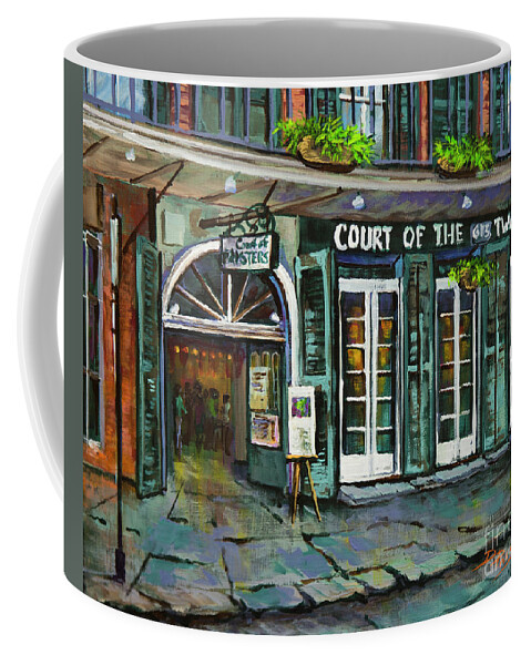 New Orleans Art Coffee Mug featuring the painting Court of The Two Sisters by Dianne Parks