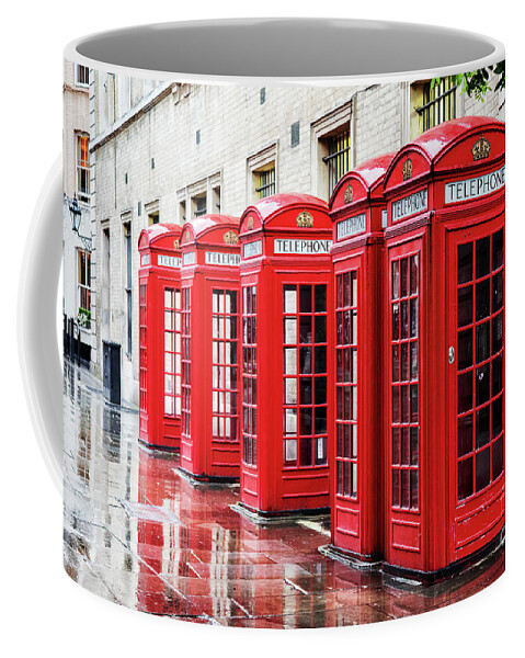 London Coffee Mug featuring the photograph Covent Garden phone boxes by Jane Rix