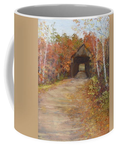 Covered Bridge Coffee Mug featuring the painting Covered Bridge Southern NH by Jack Skinner