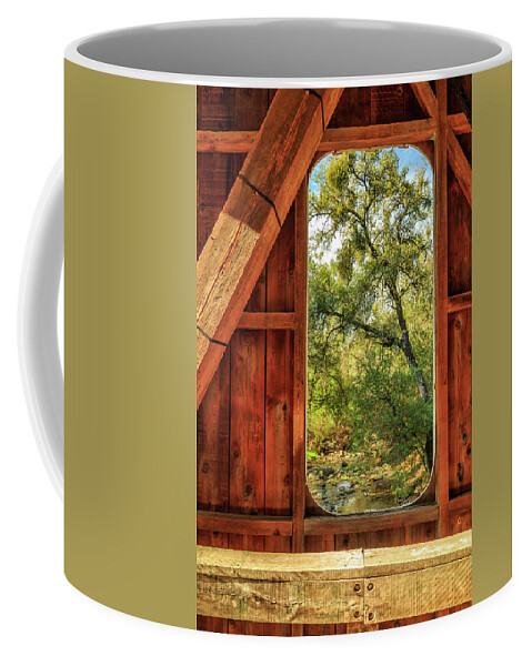 Covered Bridge Coffee Mug featuring the photograph Covered Bridge Window by James Eddy