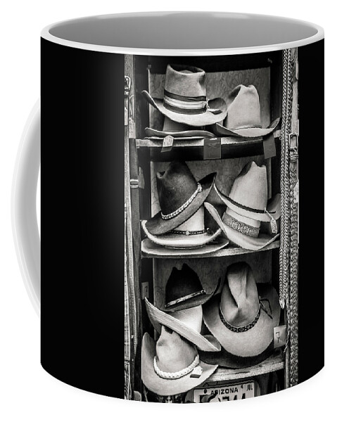 Cowboy Coffee Mug featuring the photograph Cowboy Hat Display by Marilyn Hunt