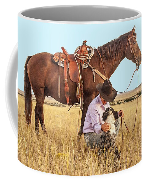Cowboy Coffee Mug featuring the digital art Cowboy by Maye Loeser