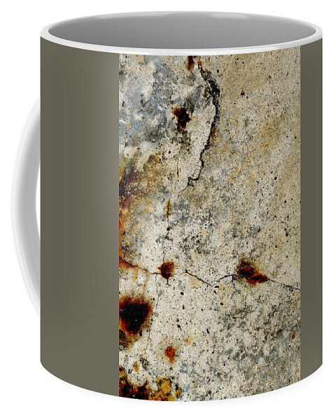 Urban Abstract Coffee Mug featuring the photograph Cracked Concrete and Rust Abstract 1 by Denise Clark