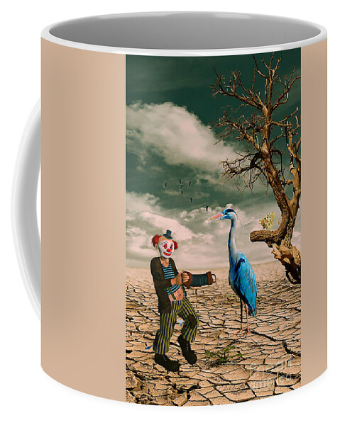 Fun Coffee Mug featuring the digital art Cracked III - The Clown by Chris Armytage