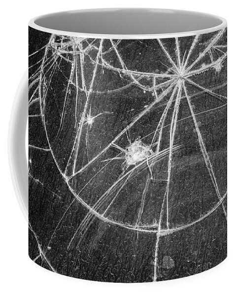 Abstract Coffee Mug featuring the photograph Cracked Windshield I BW by David Gordon