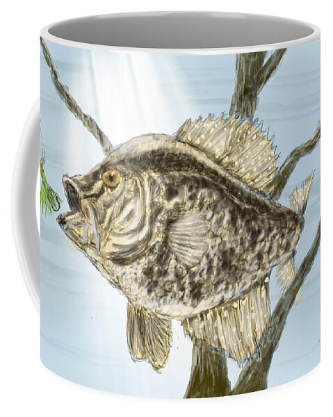 Crappie Coffee Mug featuring the painting Crappie Time - 2 by Barry Jones