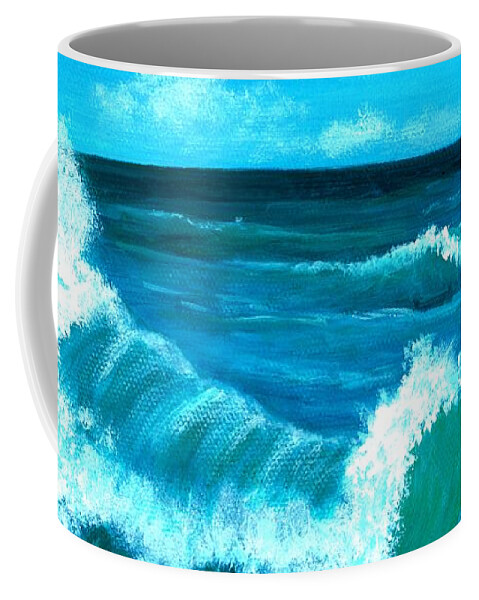 Water Coffee Mug featuring the painting Crashing Wave by Anastasiya Malakhova