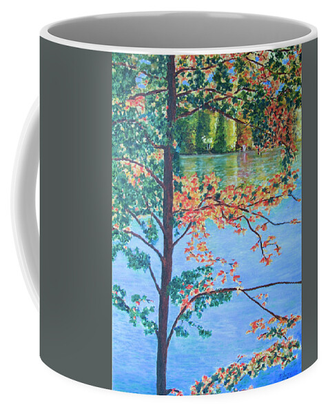 Lake Coffee Mug featuring the painting Crawford Lake ON by Milly Tseng