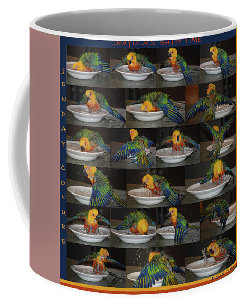 Jenday Conure Coffee Mug featuring the photograph Crayolas Bath Time by DigiArt Diaries by Vicky B Fuller