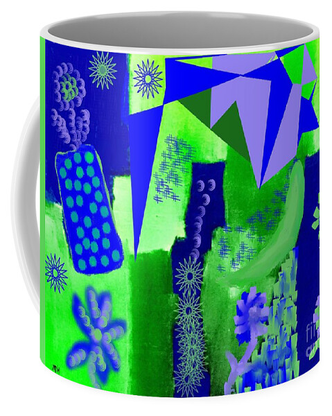 Painting Coffee Mug featuring the painting Crazy Flowerland by Marsha Heiken