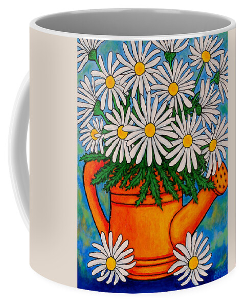 Daisies Coffee Mug featuring the painting Crazy for Daisies by Lisa Lorenz