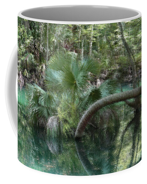 Silver Springs Coffee Mug featuring the digital art Crazy Palm by Gina Fitzhugh