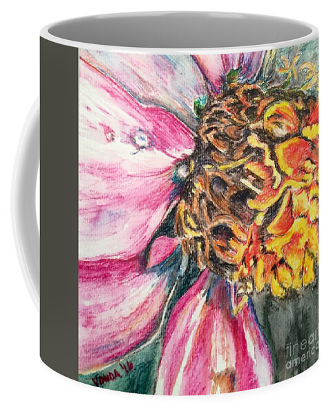 Macro Coffee Mug featuring the drawing Crazy Top by Vonda Lawson-Rosa
