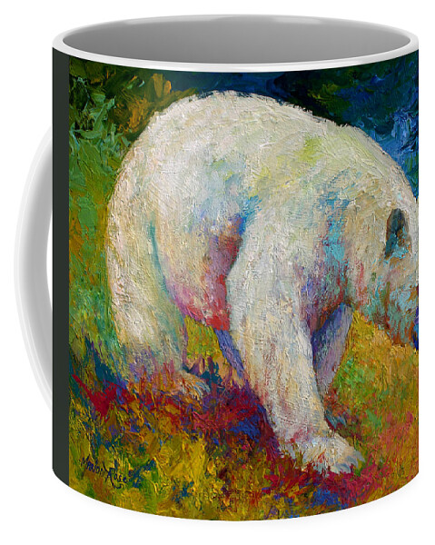 Western Coffee Mug featuring the painting Creamy Vanilla - Kermode Spirit Bear Of BC by Marion Rose