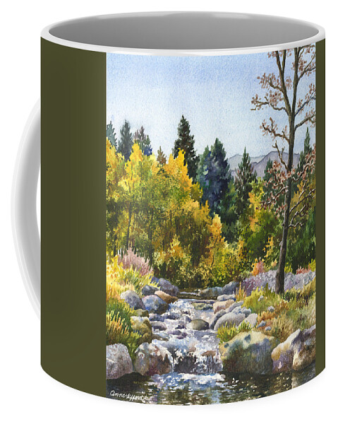 Rocky Mountain Painting Coffee Mug featuring the painting Creek at Caribou by Anne Gifford