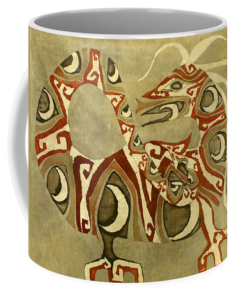 Dragon Coffee Mug featuring the tapestry - textile Crescent Dragon by Carol Law Conklin