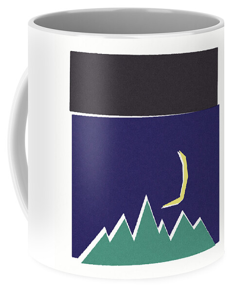 Graphic Design Coffee Mug featuring the painting Crescent Moon by Tonya Doughty