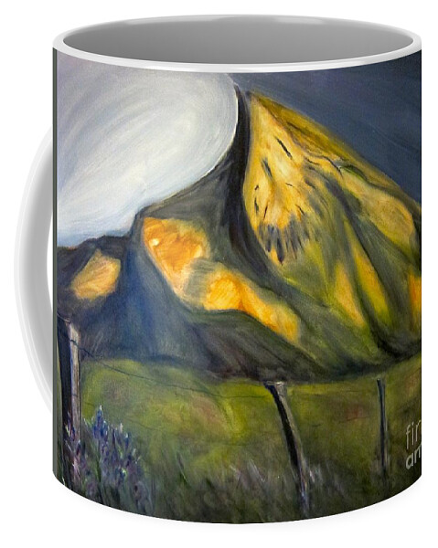 Crested Butte Coffee Mug featuring the painting Crested Butte Mtn. by Kathryn Barry