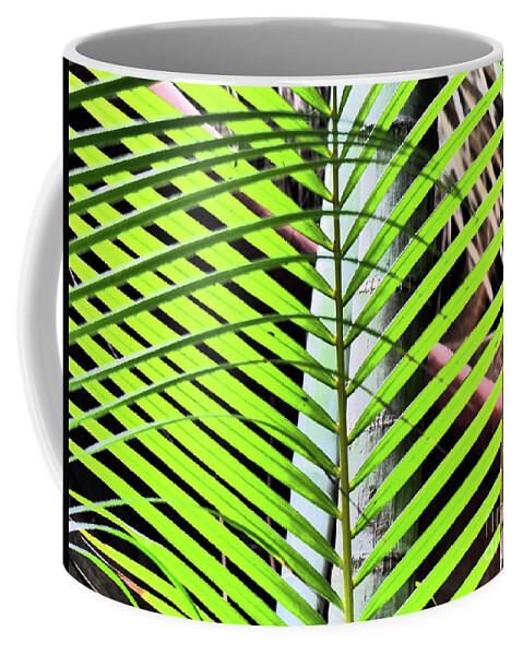 Abstract Coffee Mug featuring the photograph Crisscrossing Palms by Rosanne Licciardi