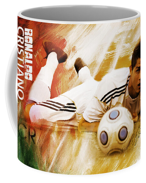 Cristiano Ronaldo Coffee Mug featuring the painting Cristiano Ronaldo 092f by Gull G