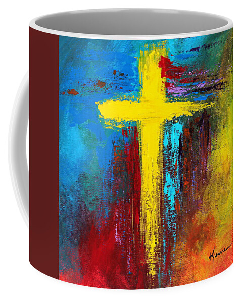 Christian Coffee Mug featuring the painting Cross No.2 by Kume Bryant