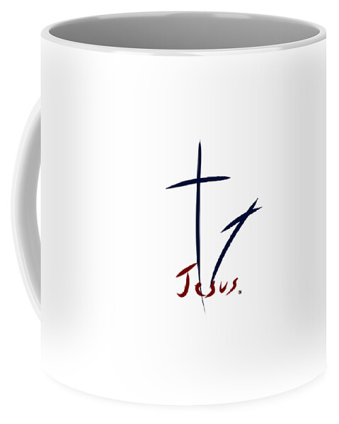 Jesus Coffee Mug featuring the digital art Cross and Shadow by Douglas Day Jones
