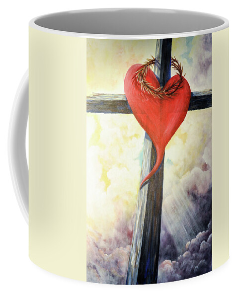 Kc Gallery Coffee Mug featuring the painting Cross Bearer 3 by Katherine Caughey