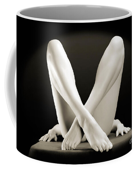 Nude Coffee Mug featuring the photograph Crossed Legs by Maxim Images Exquisite Prints