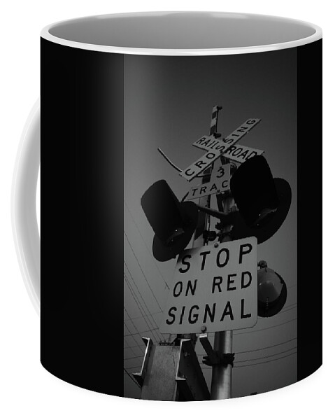 Railroad Coffee Mug featuring the photograph Crossroads by Nicole Lloyd