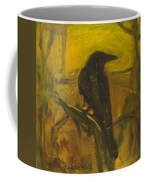 Bird Coffee Mug featuring the painting Crow 21 by David Ladmore