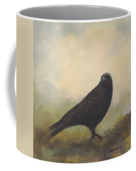 Bird Coffee Mug featuring the painting Crow 24 by David Ladmore