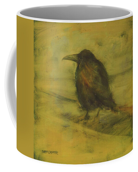 Bird Coffee Mug featuring the painting Crow 27 by David Ladmore