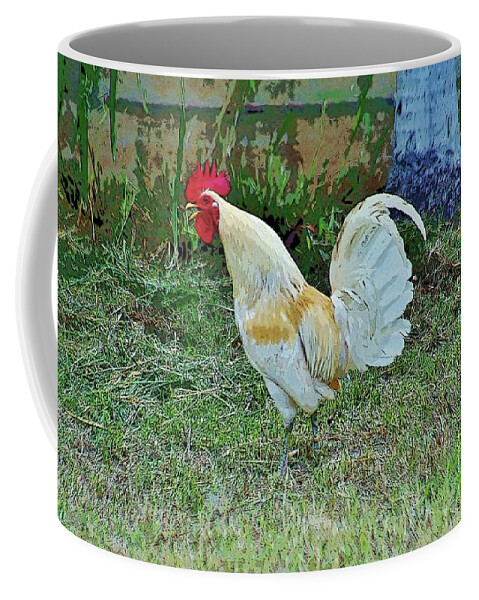 Rooster Coffee Mug featuring the photograph Crowing by Craig Wood