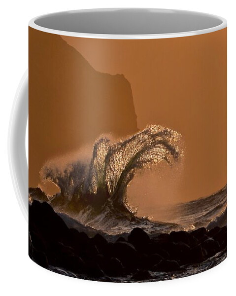 Wave Coffee Mug featuring the photograph Crown of Waves  Ke'e Beach  Kauai by Debra Banks