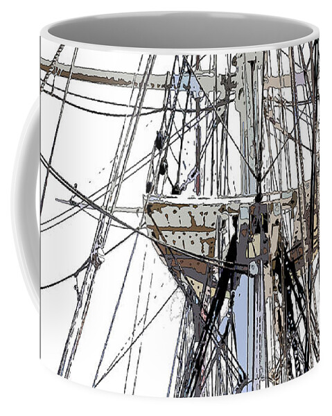 Tall Ship Coffee Mug featuring the photograph Crow's Nest by James Rentz