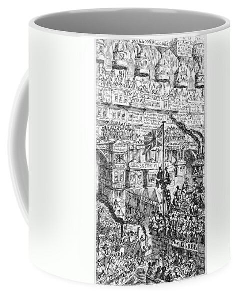 1851 Coffee Mug featuring the photograph Cruikshank: London, 1851 by Granger