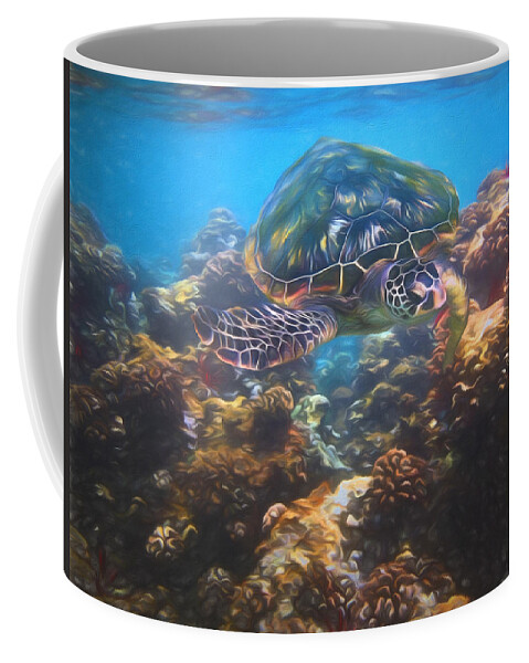 Sea Turtle Coffee Mug featuring the photograph Cruising the Reef by Susan Rissi Tregoning