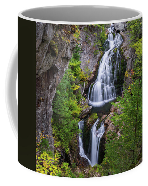 Square Coffee Mug featuring the photograph Crystal Cascade Autumn Square by Bill Wakeley