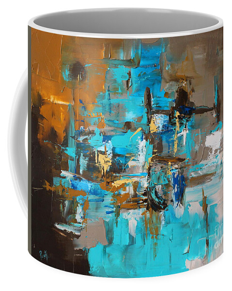 Blue Coffee Mug featuring the painting Crystal Cure by Preethi Mathialagan