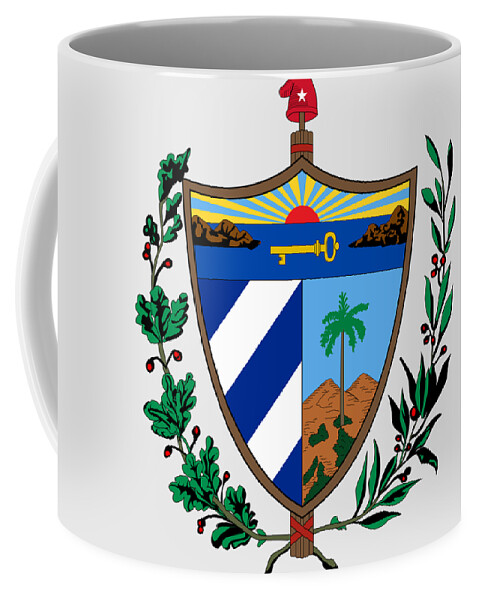 Cuba Coffee Mug featuring the drawing Cuba Coat of Arms by Movie Poster Prints