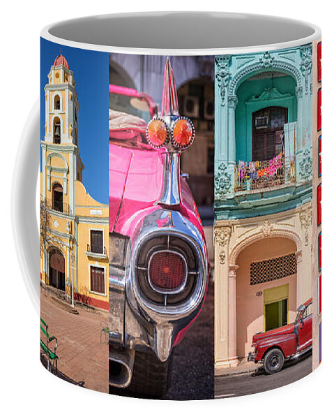 Cuba Coffee Mug featuring the photograph Cuba collage by Delphimages Photo Creations