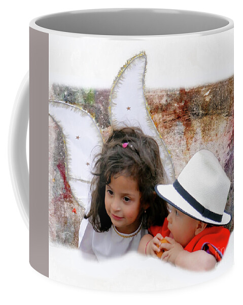 Angel Coffee Mug featuring the photograph Cuenca Kids 1031 by Al Bourassa