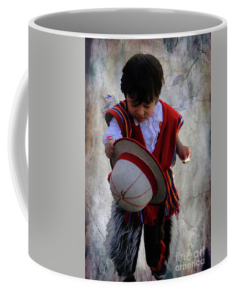Boy Coffee Mug featuring the photograph Cuenca Kids 944 by Al Bourassa