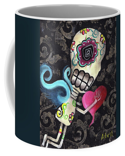 Day Of The Dead Coffee Mug featuring the painting Cupido by Abril Andrade