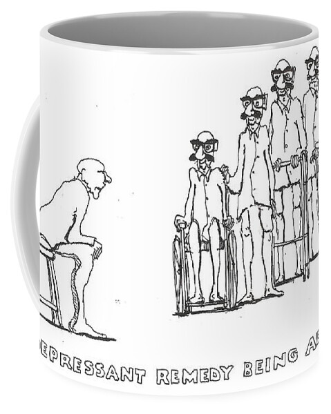 Depression Coffee Mug featuring the drawing Curing by R Allen Swezey