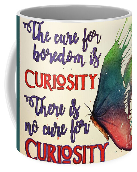 Butterfly Coffee Mug featuring the painting Curiosity by Diane Fujimoto